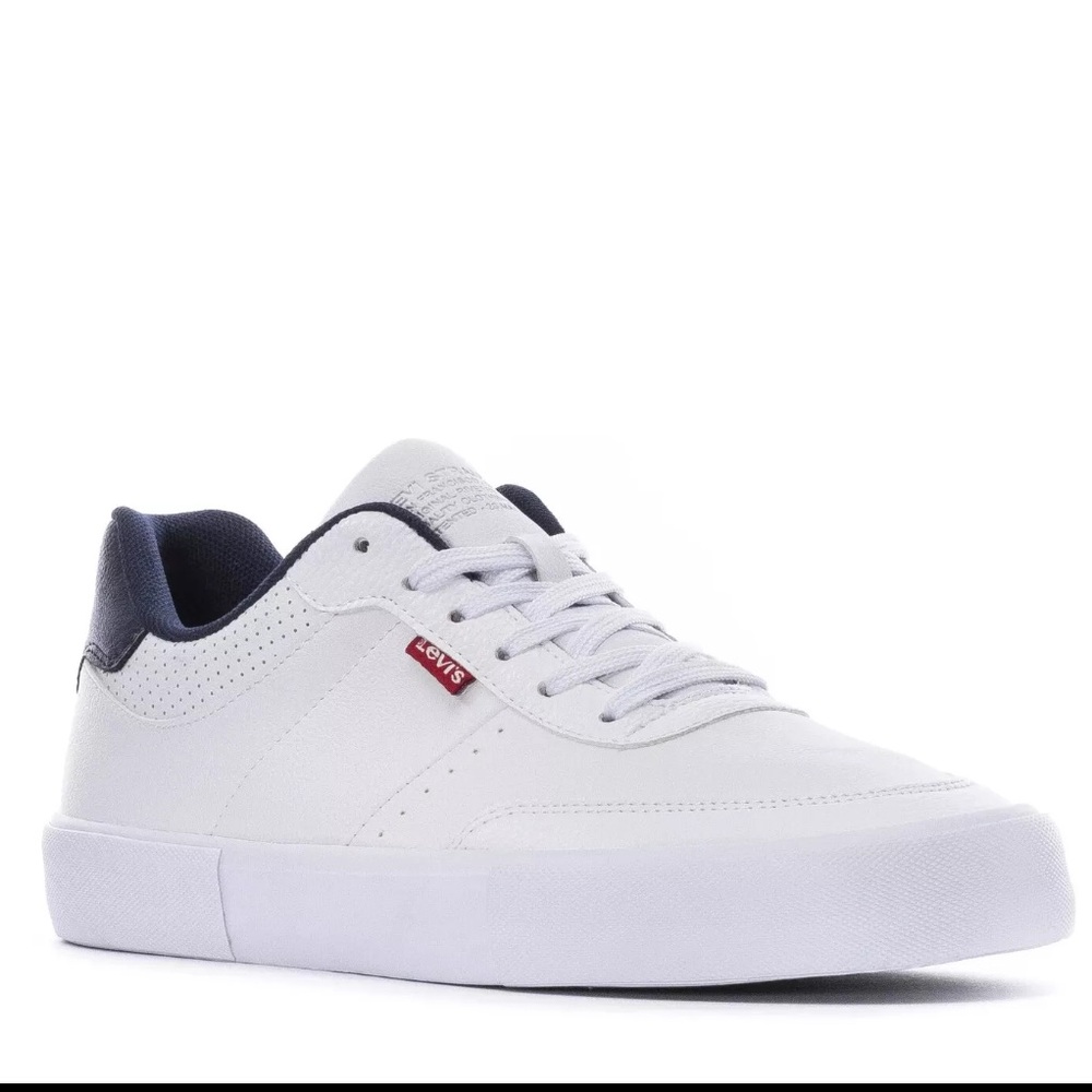 🆕LEVIS MUNRO LOW LACE-UP TRAINERS CASUAL SNEAKERS MEN SHOES WHITE/NAVY SZ 10 NEW
